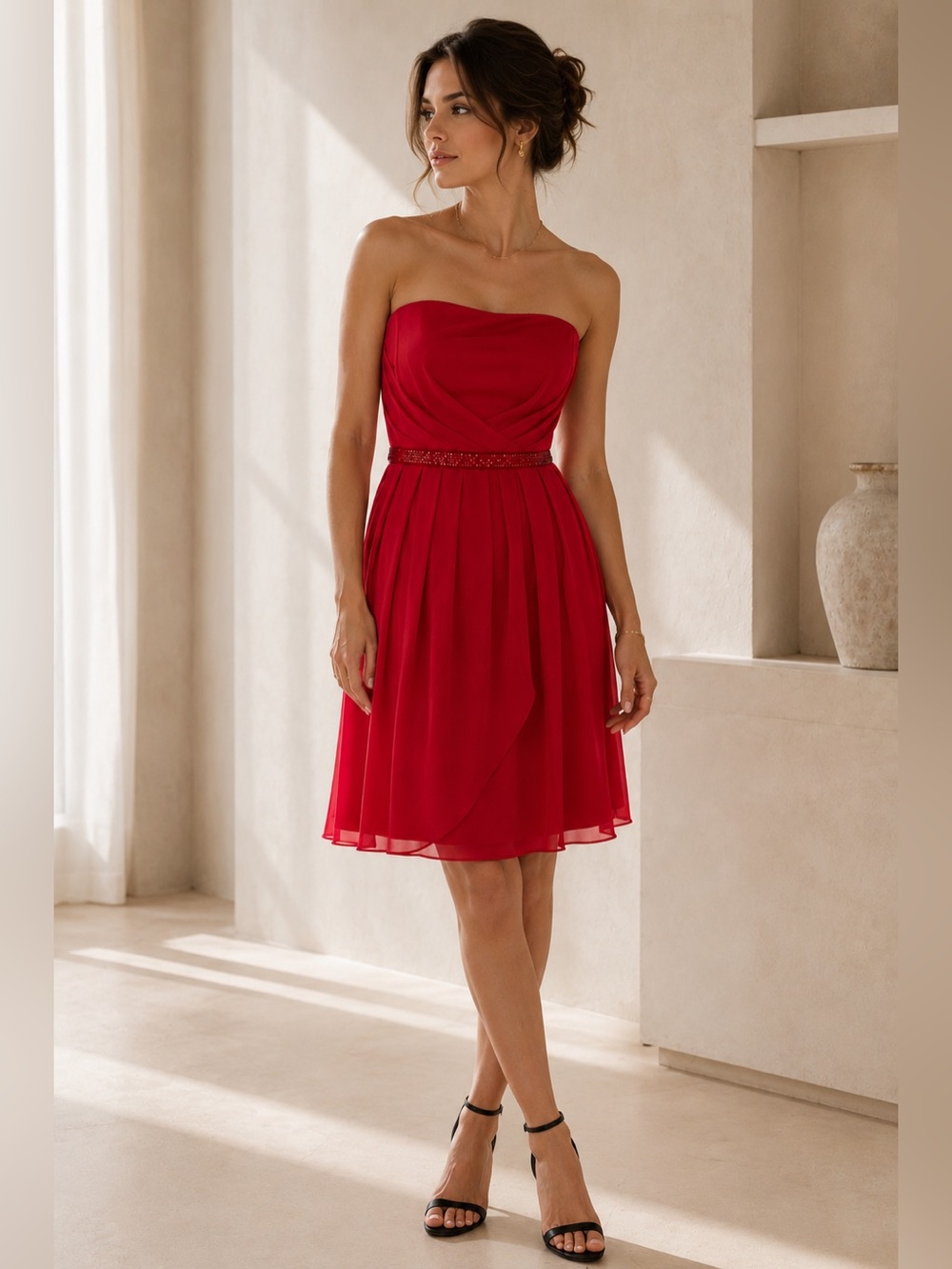 After Six Strapless Red Dress
